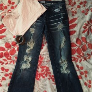 Distressed Rip jeans